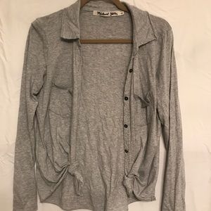 Soft Grey Button Down long Sleeve